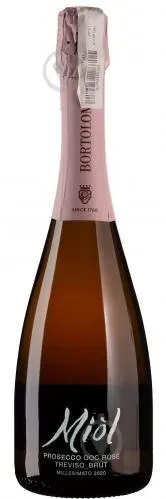 Вино ігристе рожеве брют Bortolomiol Miol Prosecco Treviso DOC Rose 0.75л