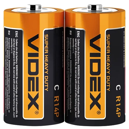 Батарейки Videx соляні R14P/D 2шт