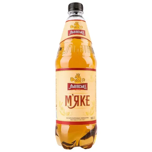Пиво Львівське М'яке світле пастеризоване 4.2% 12 х 900мл