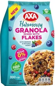 Гранола AXA з мультизерновими хлоп'ями з мінералами та ягодами 300г
