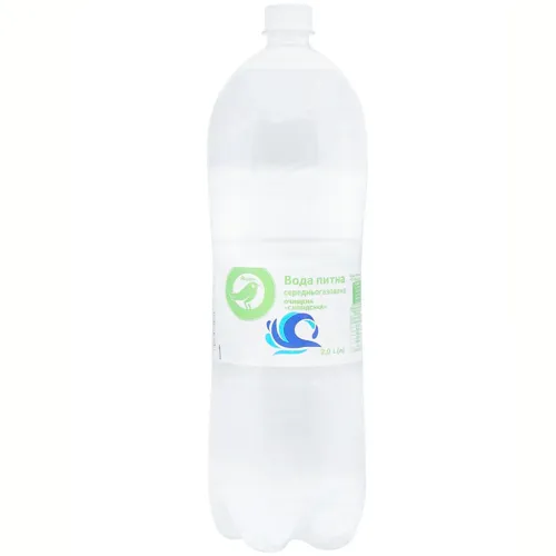 Вода питна Ашан Слобідська очищена середньогазована 2л