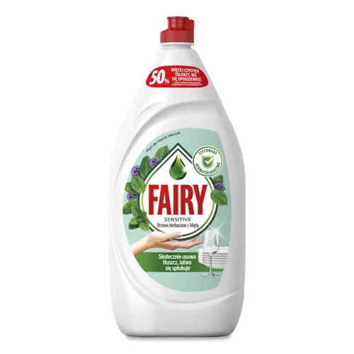Засіб для Миття Посуду Чайне Дерево та М'ята Sensitive Fairy, 1350мл