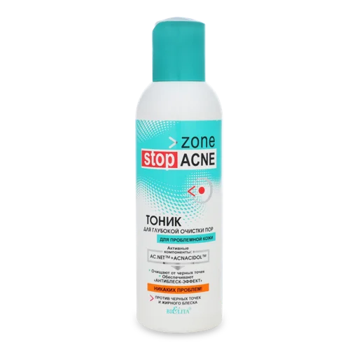 Тонік Для Глибокої Очистки Пор Zone Stop Acne Bielita, 150мл