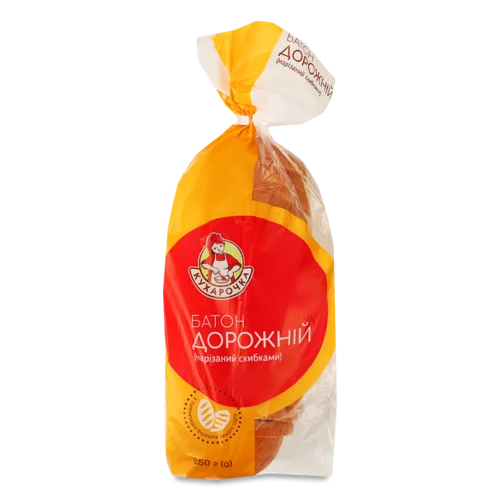 Батон Дорожній Наріз Скиб В/К, Упаковка Картонна, 350 Г