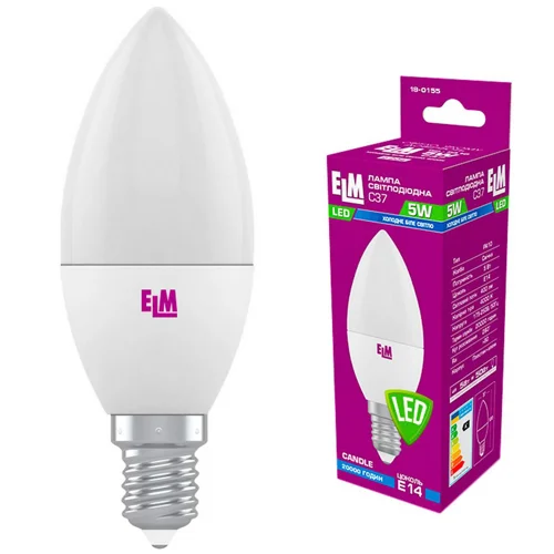 Лампа ELM Led свічка 5W PA10 E14 4000 18-0155