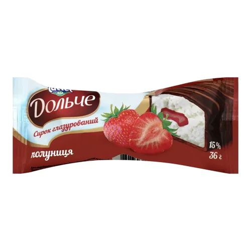 Сирок глазурований «Злагода» Полуниця 15% фольга 36г