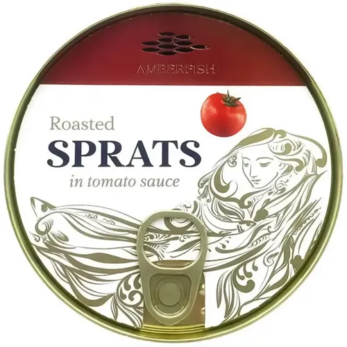 Шпроти копчені в томаті Amberfish Roasted Sprats in tomato sause 240г