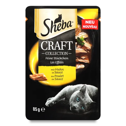 Корм Консервований Для Дорослих Котів З Куркою В Соусі, Сraft Collection Sheba, З/б, 85г