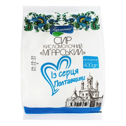 Сир кисломолочний нежирний Мгарский Гармонія м/у 400г