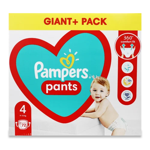 Дитячі Трусики-Підгузники Pampers, 9-15 кг, 72 шт, в/ґ