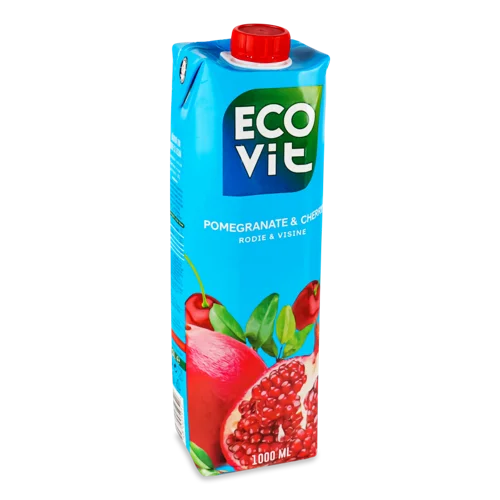 Напій Сокосодержащий Ecovit Гранат-Вишня Негазований, 1л