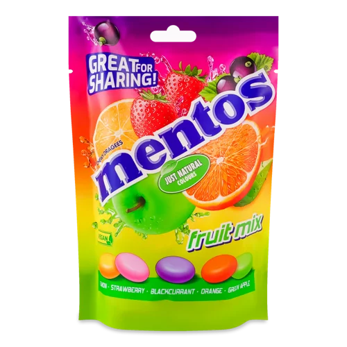 Жувальне Драже Mentos Фруктовий Смак, в/ґ, 160г