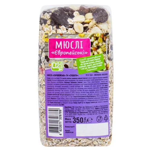 Мюслі Субота європейські 350г