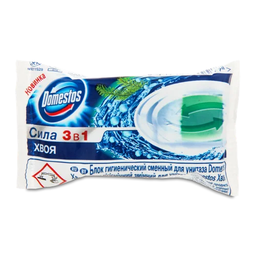 Блок Сменний Гігієнічний для Унітазу Хвоя Сила 3в1 Domestos 40г