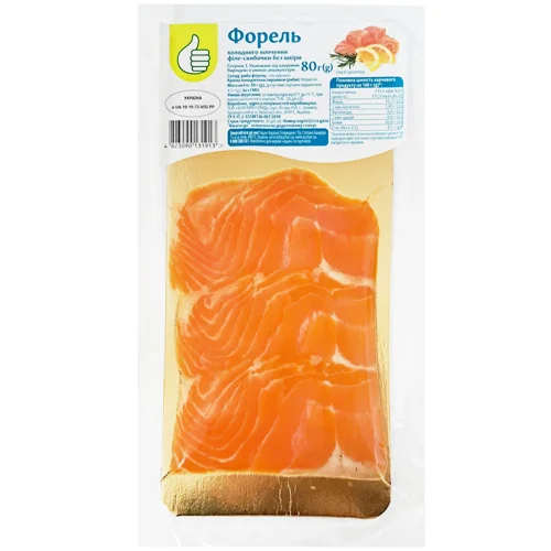 Форель Auchan холодного копчення нарізка 80г