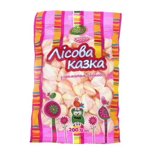 Зефір жувальний з ароматом абрикоса Лісова Казка м/у 200г