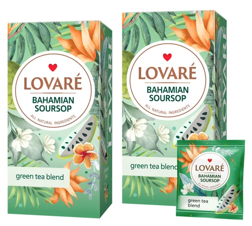 Чай зелений Lovare Bahamian Soursop в пакетиках 2г х 24шт
