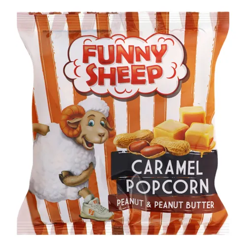 Попкорн Peanut&Peanut butter Caramel Funny Sheep м/у 50г