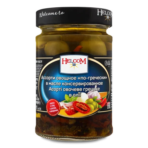 Асорті Овочеве Консервоване В Олії По-Грецьки, с/б 270г
