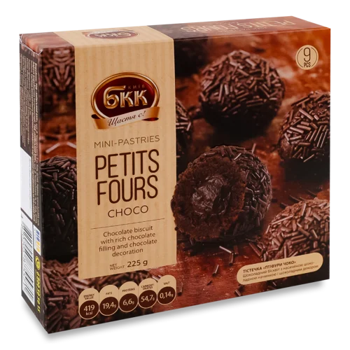 Тістечка Choco Petits Fours Вищого Ґатунку, к/у 225г