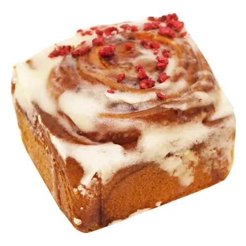 Булочка з малиновим наповнювачем та кремом маскарпоне