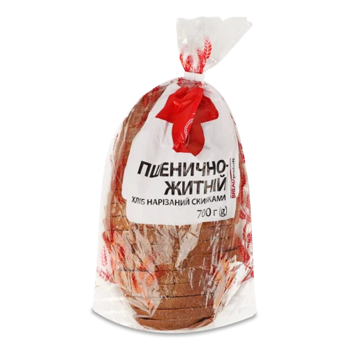 Хліб Пшенично-Житній Нарізний ТМ '1', м/у 700г