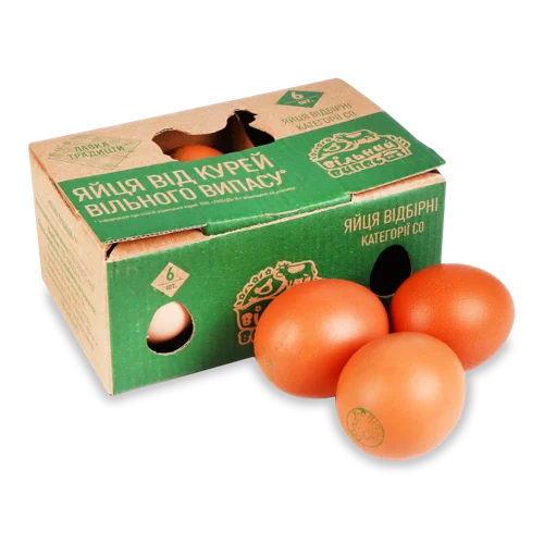 Яйця Курячі Вільного Випасу С0 Лавка Традіцій, 6шт