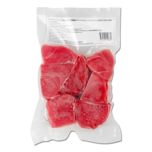 Тунець Заморожений Філе-Стейки В/У, Вищий Ґатунок, 500г