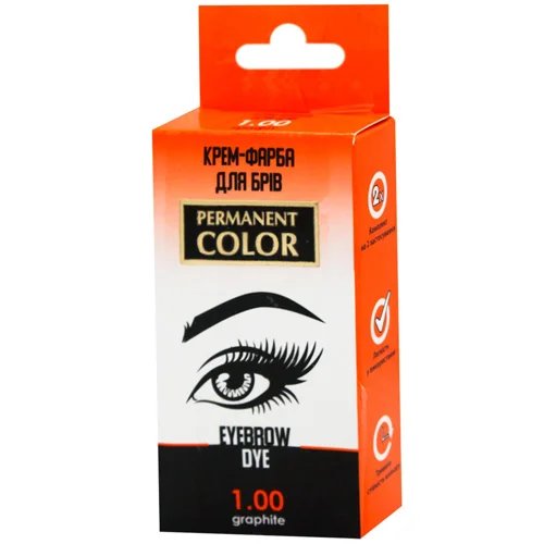 Крем-фарба для брів Аромат Permanent Color 1.0 графіт