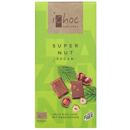 Шоколад iChoc з лісовими горіхами веганський органічний 80г