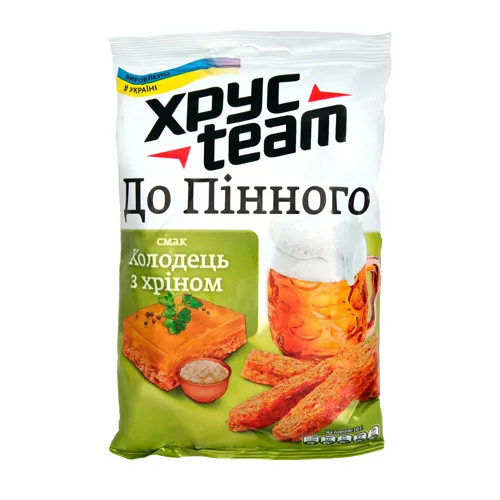 Сухарики хрусткі зі смаком холодця з хріном Хрусteam м/у 110г