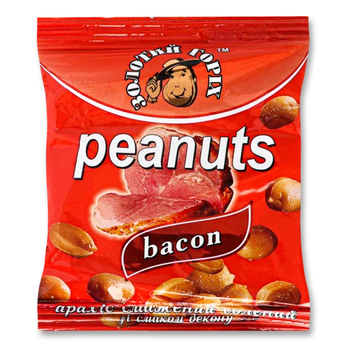 Арахіс Смажений Солений Зі Смаком Бекону, в/ґ, 35г