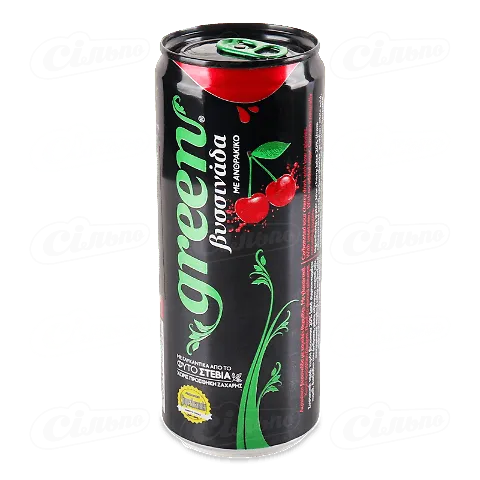 Напій Green зі смаком вишні безалкогольний газований у скляній банці, 0,33л