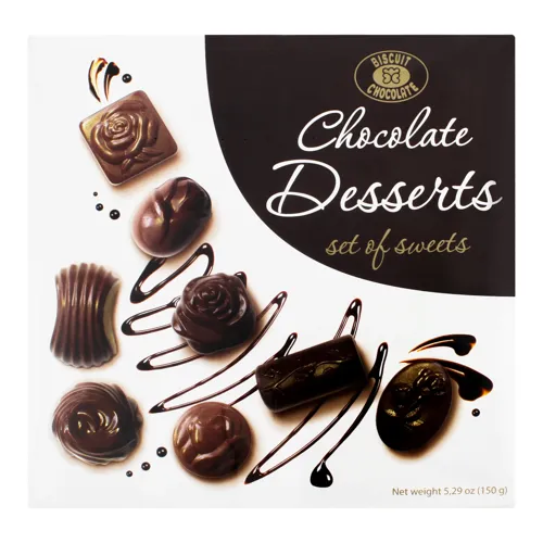 Набір цукерок шоколадних Chocolate Desserts Бісквіт Шоколад к/у 150г