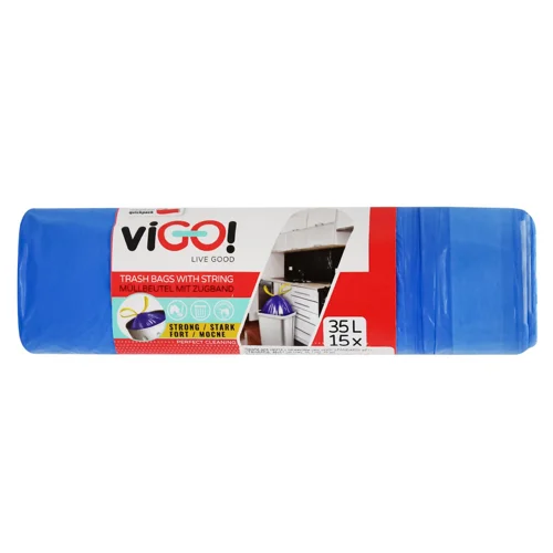 Пакети для сміття viGO! із затяжками 35л 15шт
