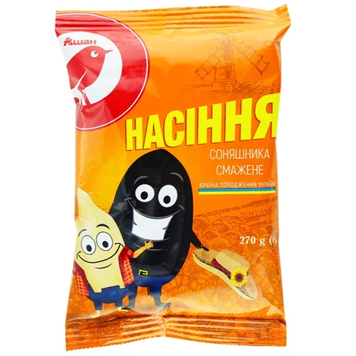 Насіння соняшка Auchan смажене 270г