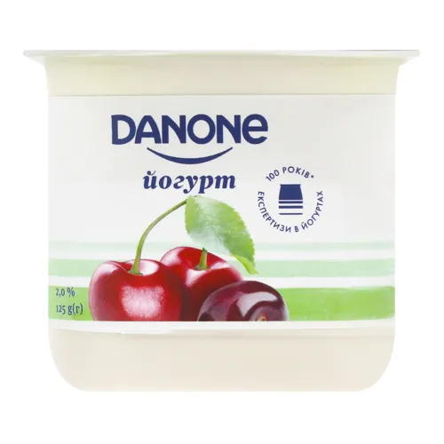 Йогурт 2% Вишня-черешня Danone ст 125г