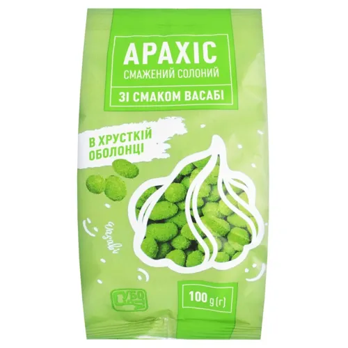 Арахіс Субота смажений солоний в хрусткій оболонці зі смаком васабі 100г