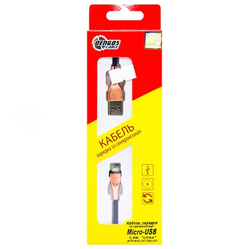 Кабель зарядки Dengos Micro-USB Blue 1,5м