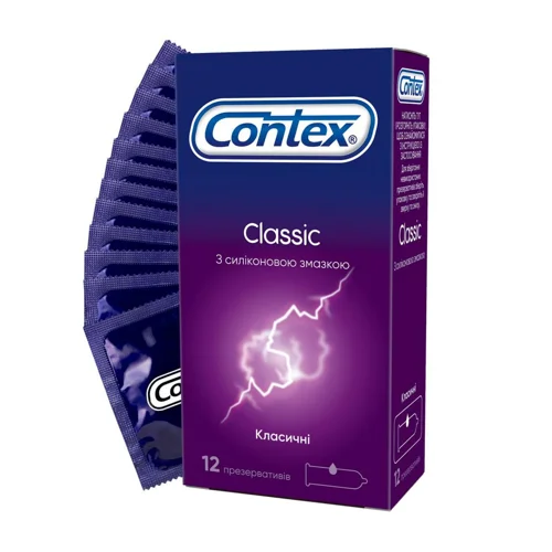 Презервативи Contex Classic латексні з силіконовою змазкою 12шт