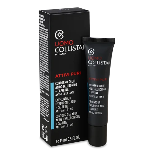 Засіб для Контуру Очей Чоловічий Антивіковий Hyaluronic Acid + Caffeine Attivi Puri Uomo Collistar, 15мл
