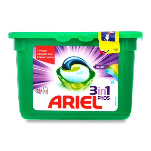 Пральні Капсули Color 3в1 Ariel, 15 шт