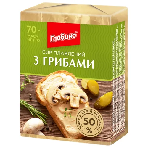 Сир плавлений «Глобино» з грибами 50%, 70г