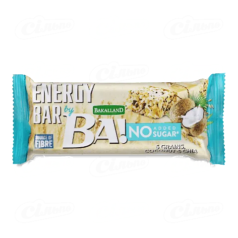 Батончик Ba! злаковий кокос-насіння чіа без цукру, 30г