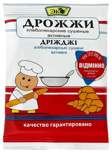 Дріжджі хлібопекарські сушені активні Еко м/у 100г