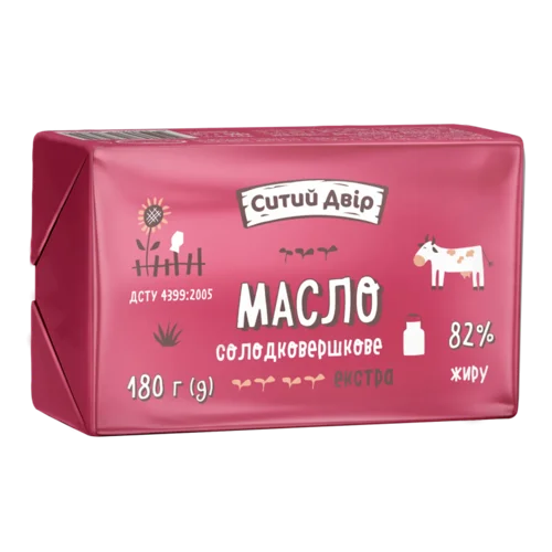 Масло солодковершкове Ситий двір екстра 82%
