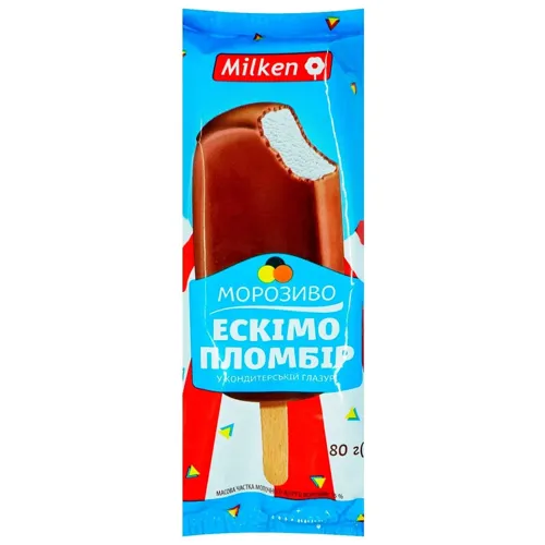 Морозиво Milken Ескімо пломбір у кондитерській глазурі 80г
