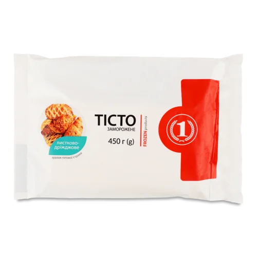 Тісто Листково-Дріжджове Заморожене, ТМ '1', в/ґ, 450г