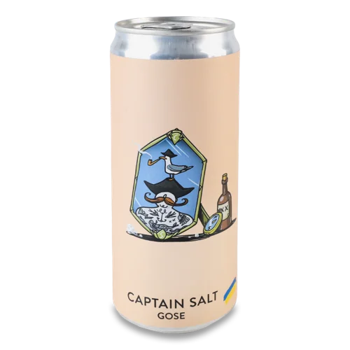 Пиво Світле Нефільтроване Непастеризоване Captain Salt, 0.33л, 5% з/б