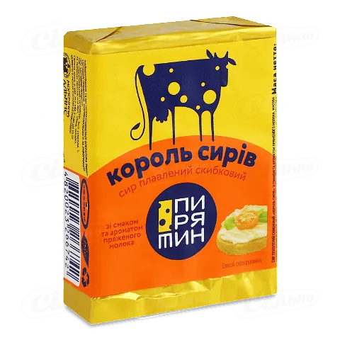 Сир плавлений Пирятин КорольСирів смак пряж мол45%, 70г